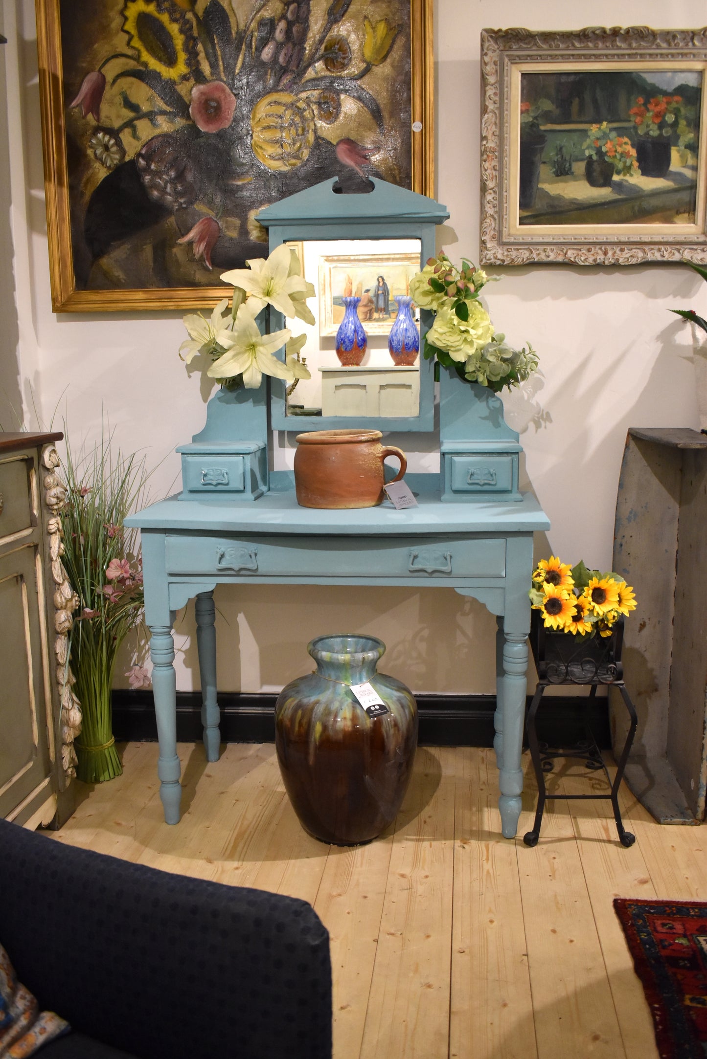 Antique French Table with Mirror