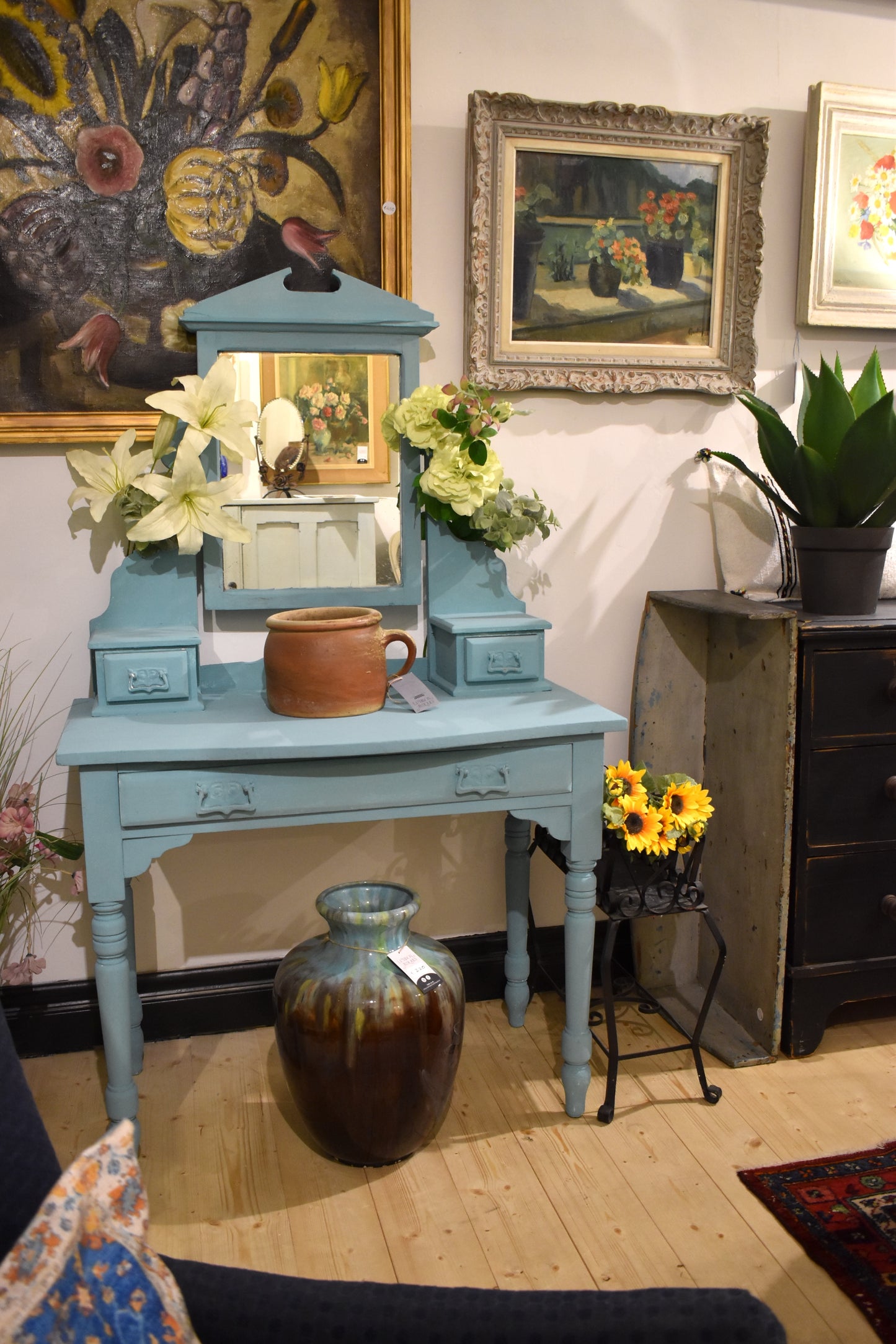 Antique French Table with Mirror