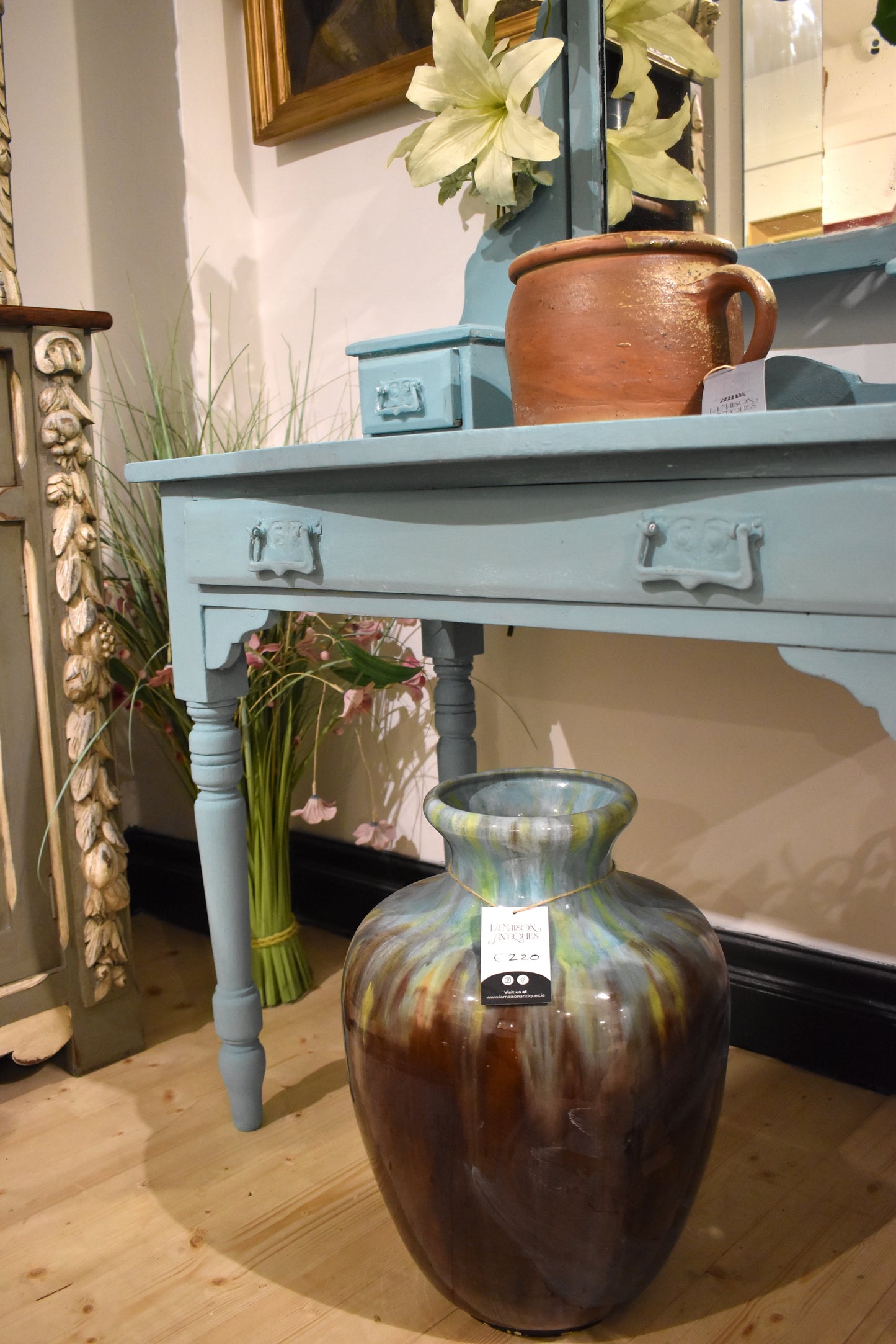 Antique French Table with Mirror