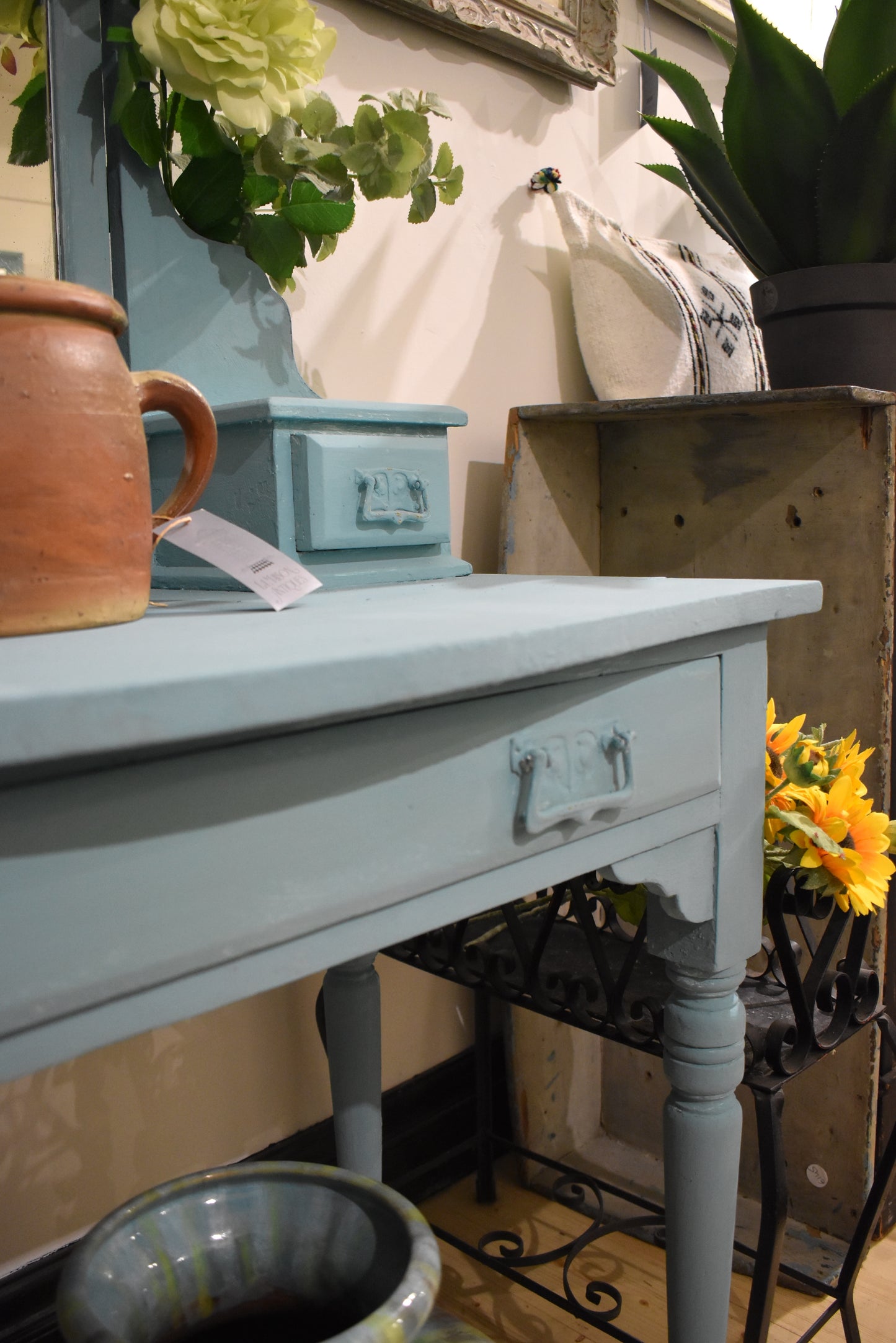 Antique French Table with Mirror