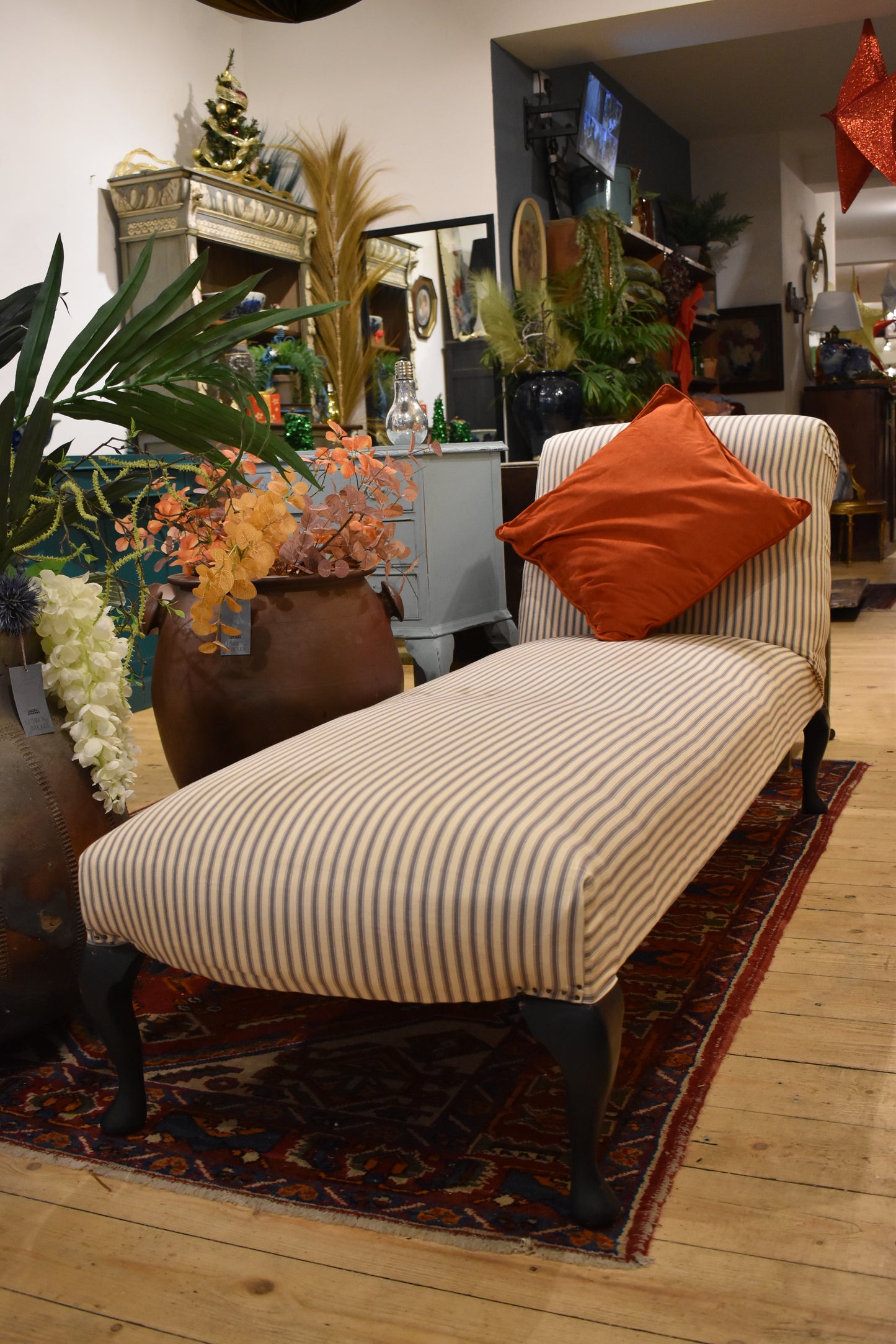 French ticking stripe day bed