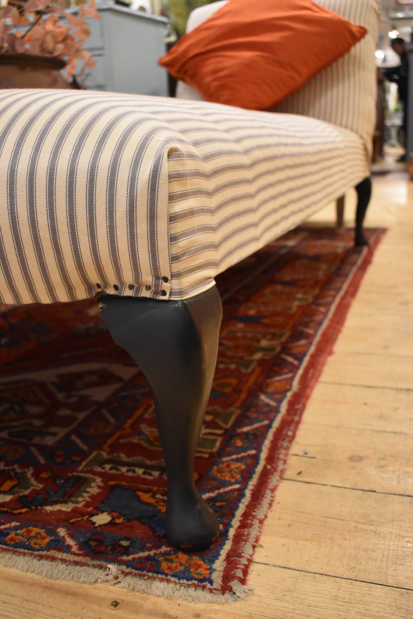 French ticking stripe day bed