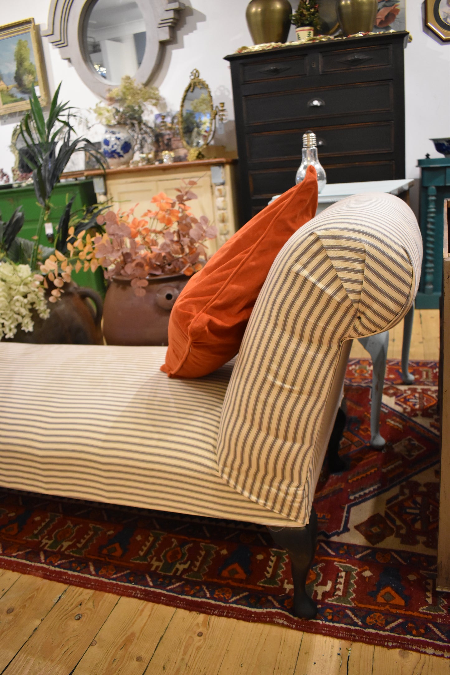 French ticking stripe day bed
