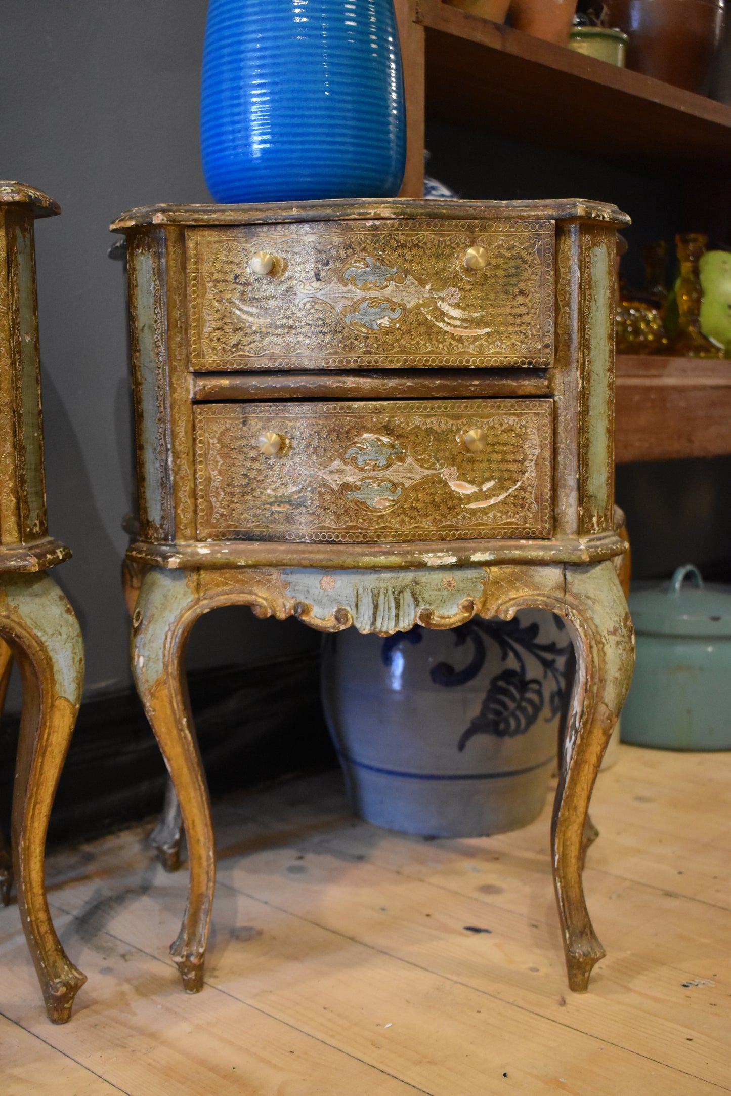 Pair of Old French Lockers with Detailed Paintings