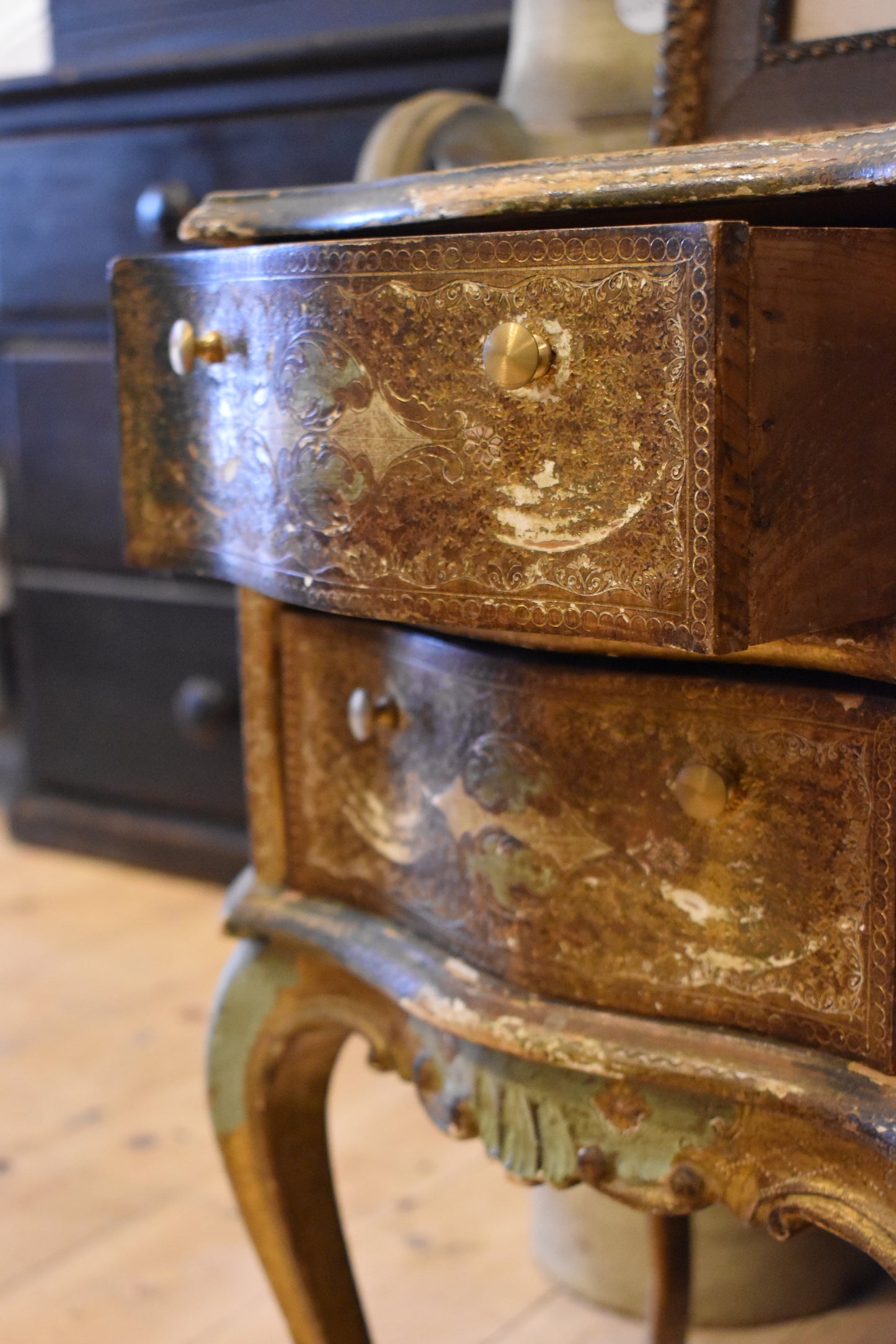 Pair of Old French Lockers with Detailed Paintings