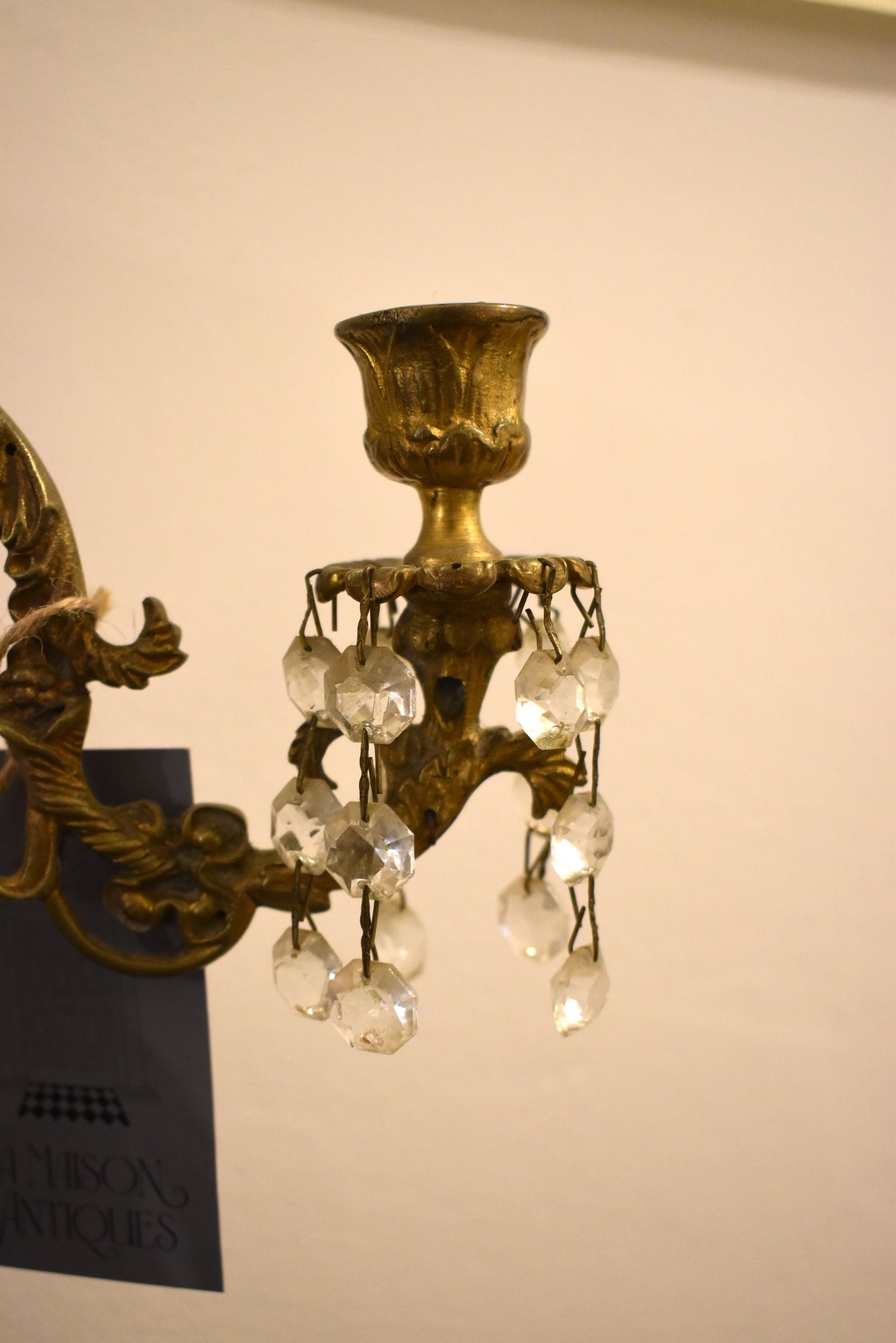 Lovely Old Brass Candelabra Mirror