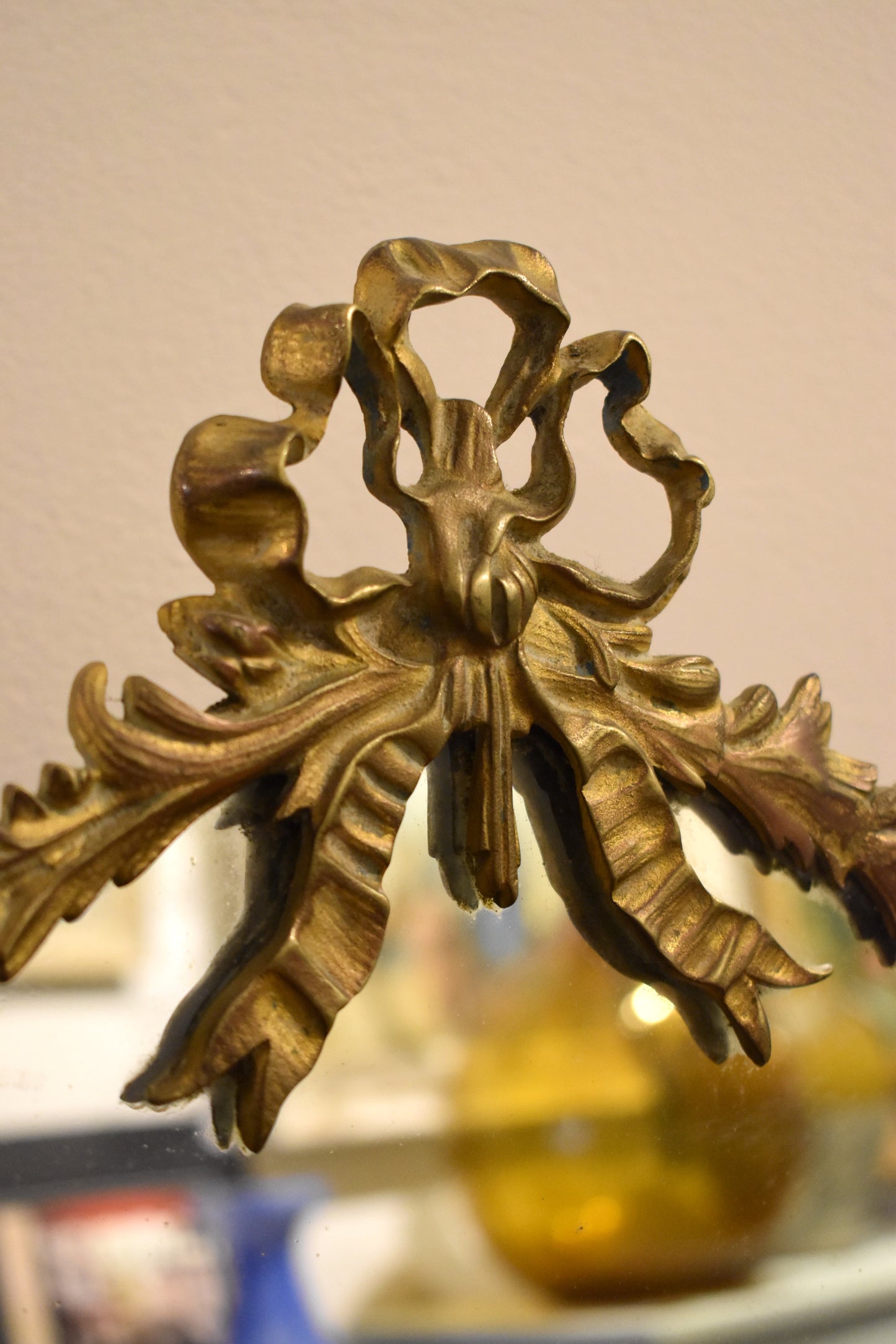 Lovely Old Brass Candelabra Mirror