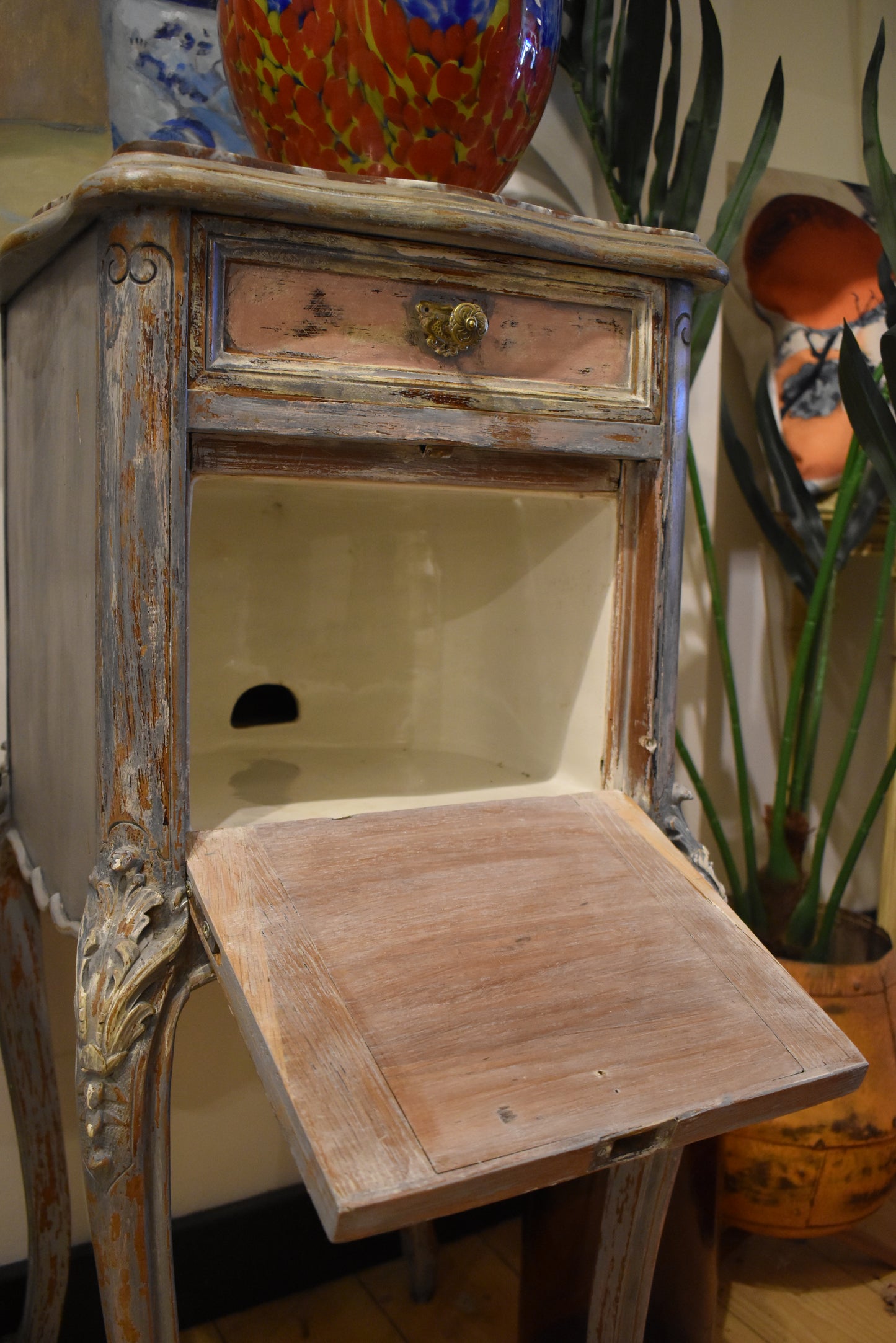 Pair of French Marble Topped Lockers