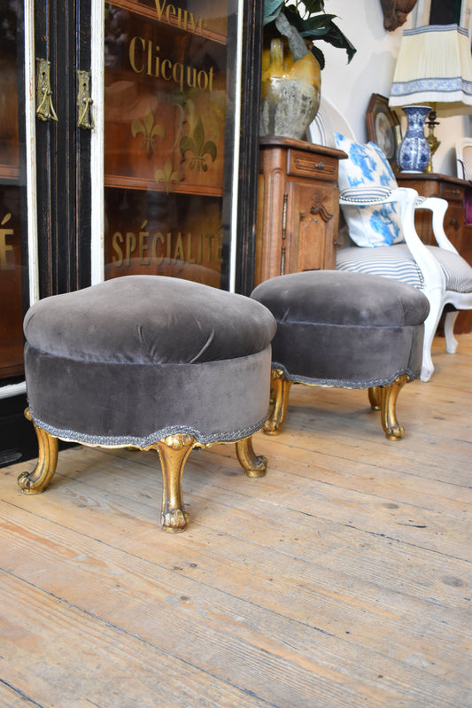 Pair of French Pouffes