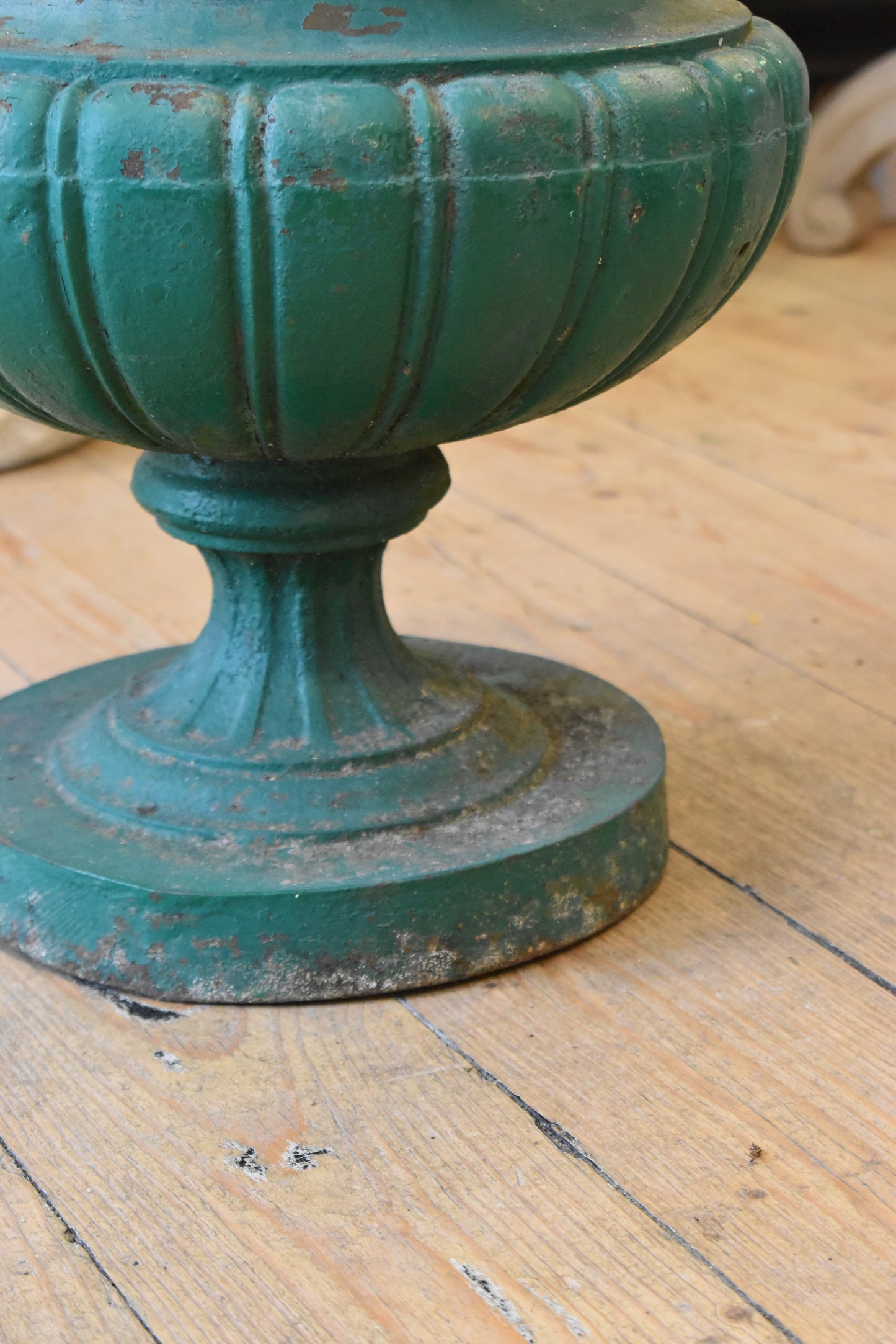 Old French Army Green Cast Iron Planter