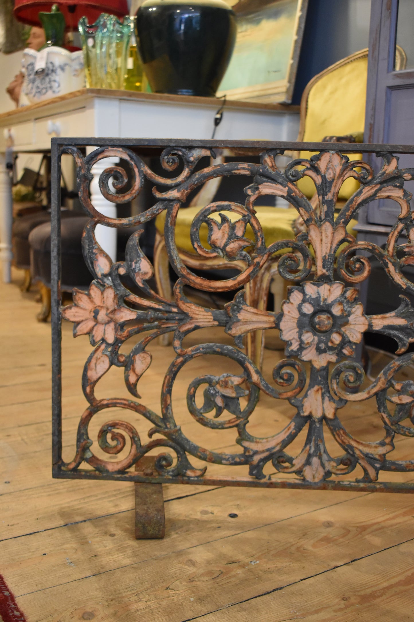 Detailed French Cast Iron Fire Screen
