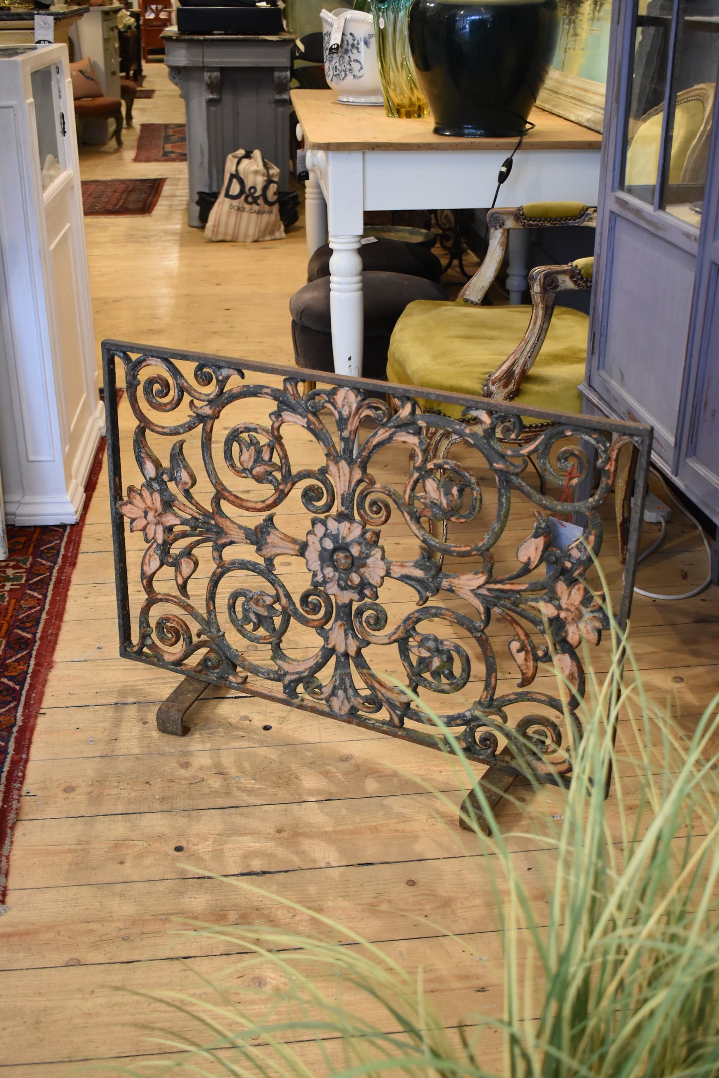 Detailed French Cast Iron Fire Screen