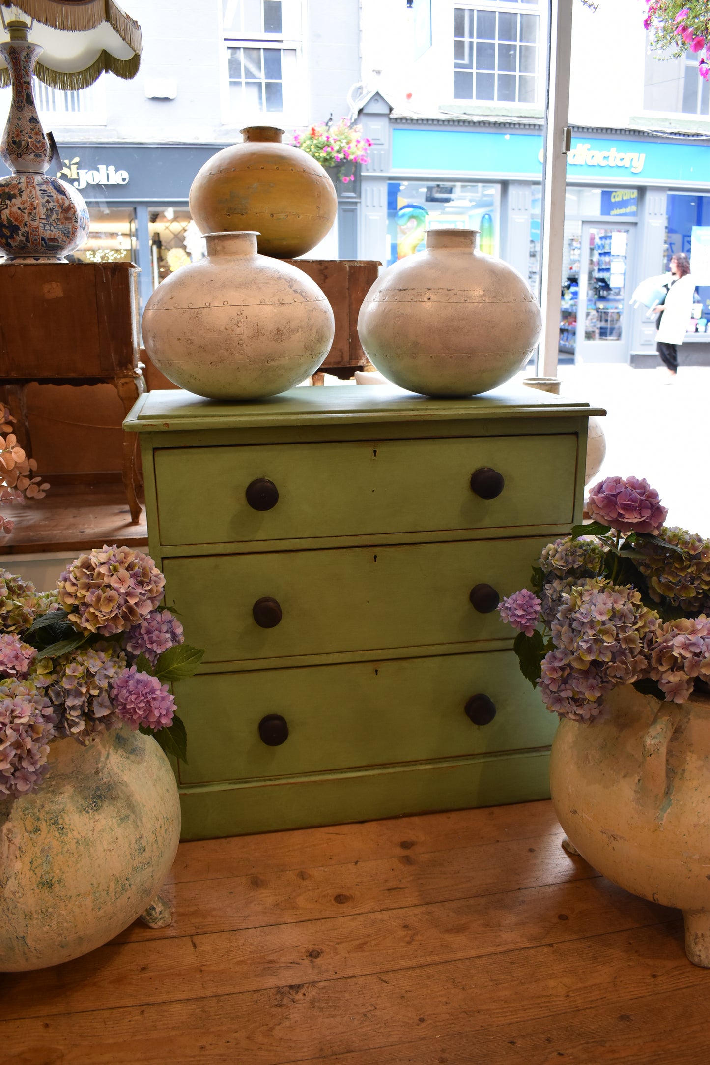 Pale Green Painted Victorian Chest of Drawers