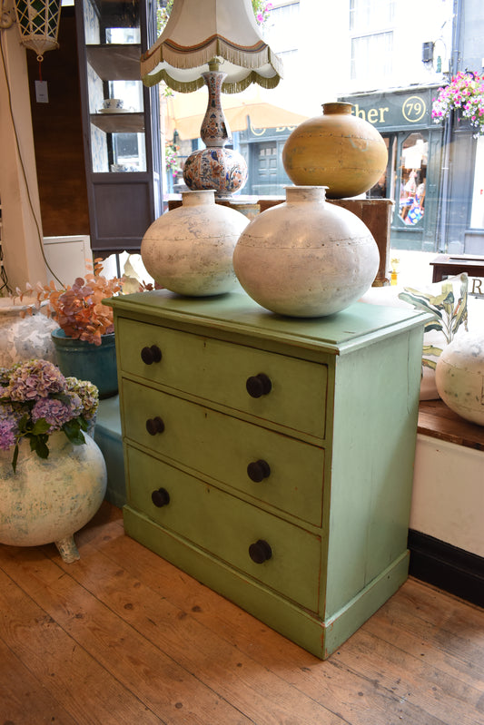 Pale Green Painted Victorian Chest of Drawers