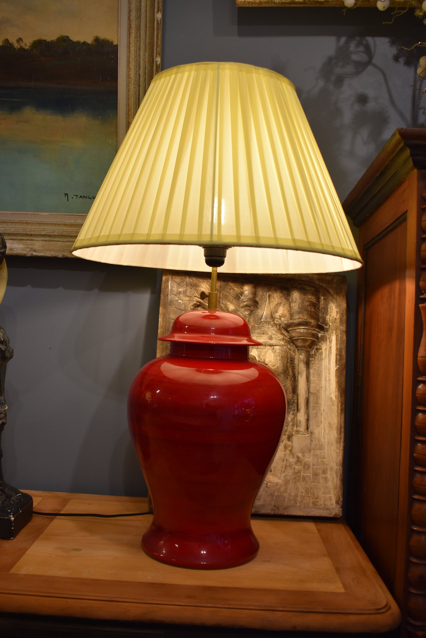 Pair of French Red Lamps
