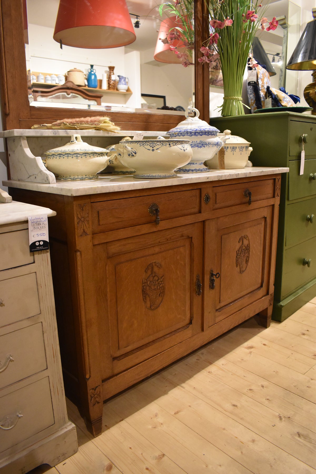 French Marble Topped Washstand