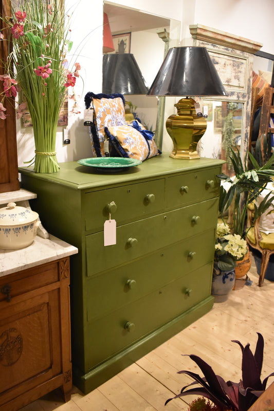 Green Victorian Painted Chest of Drawers