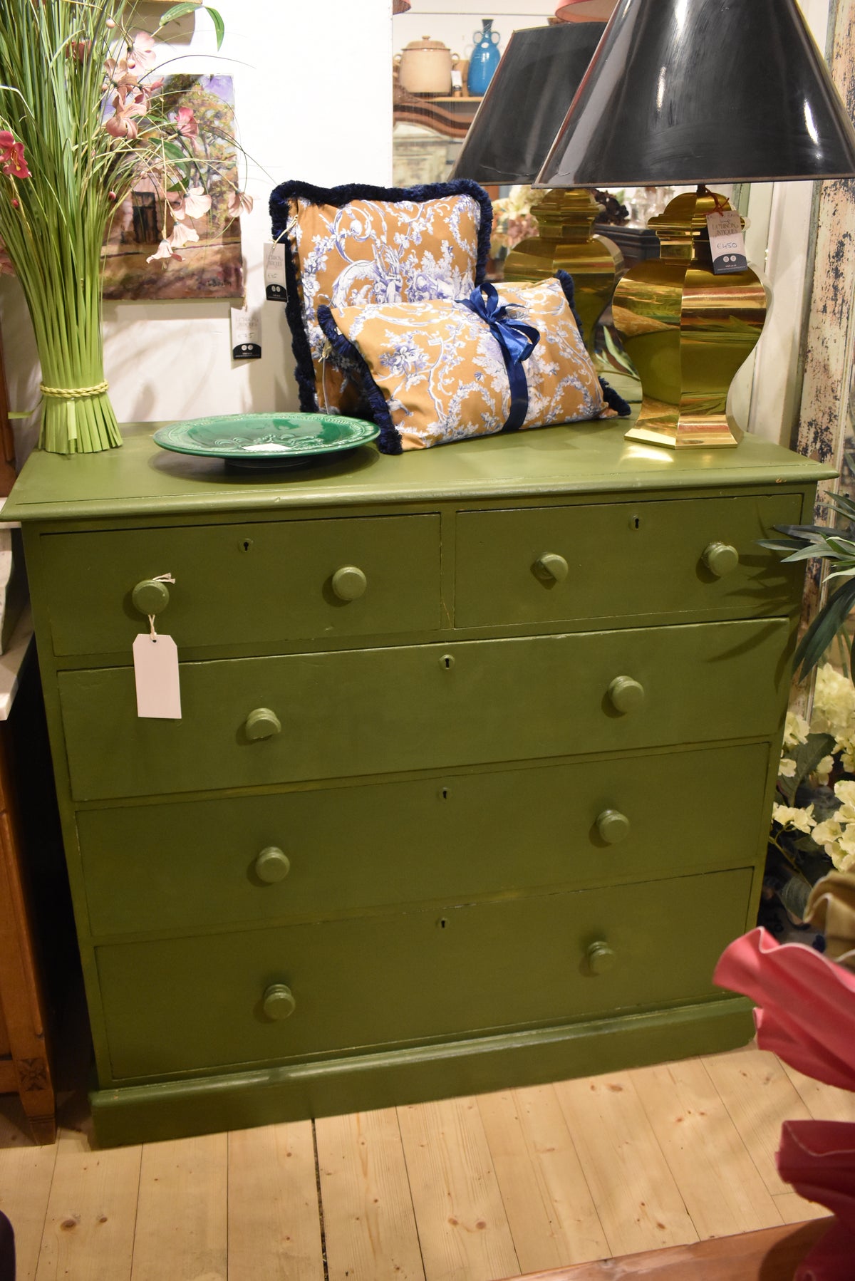 Green Victorian Painted Chest of Drawers