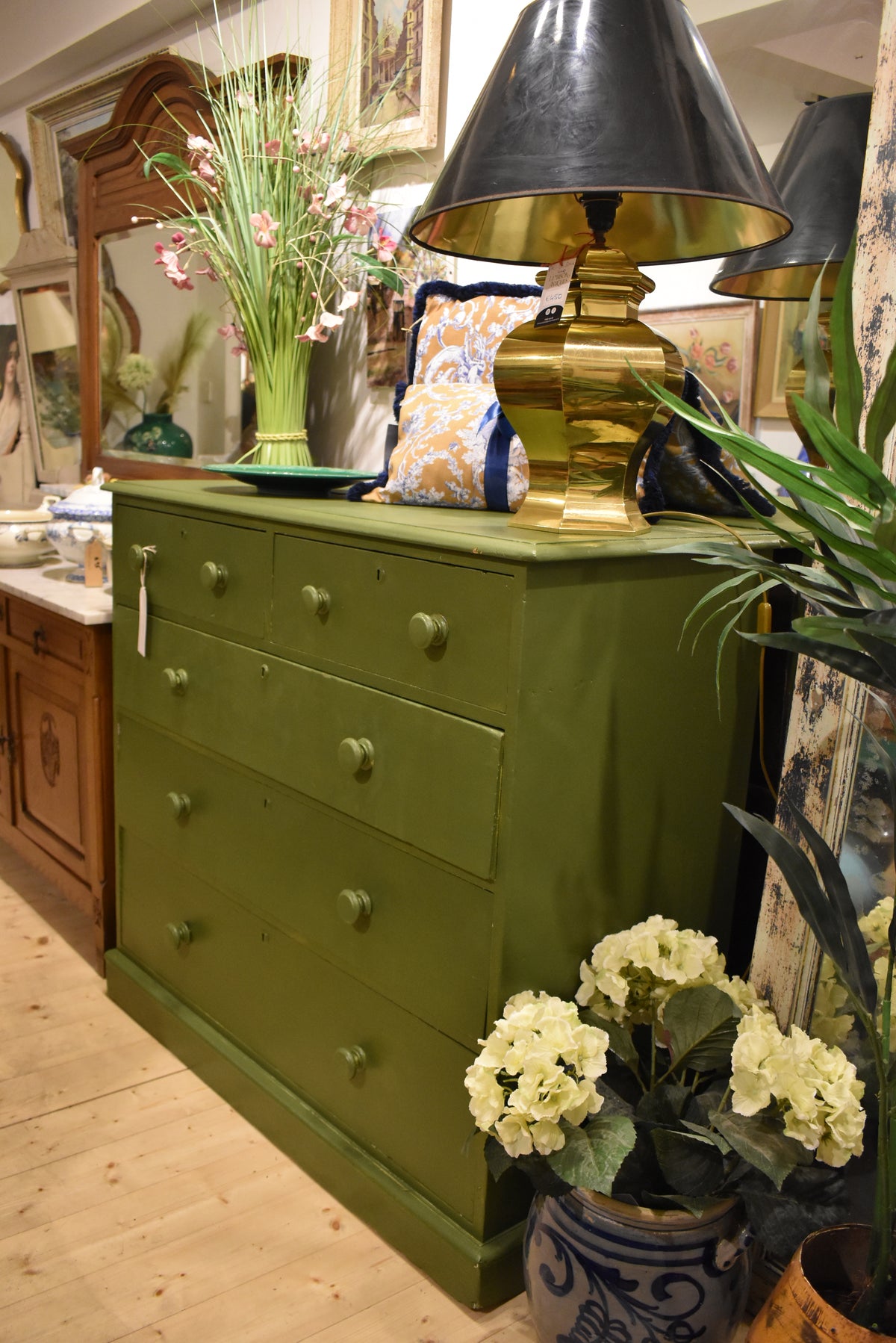 Green Victorian Painted Chest of Drawers