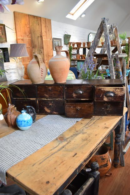 Lovely old table top Bank of Drawers