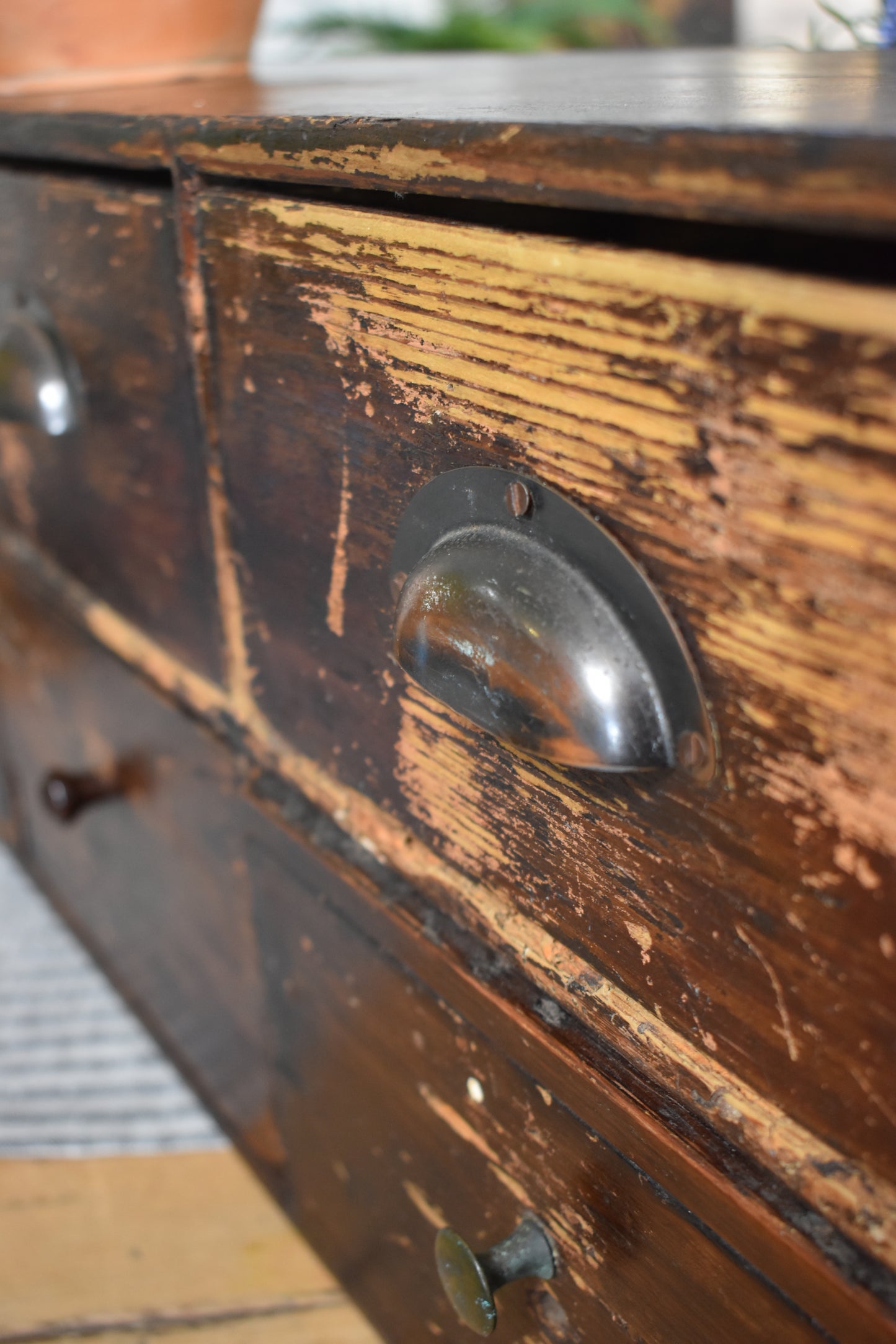 Lovely old table top Bank of Drawers