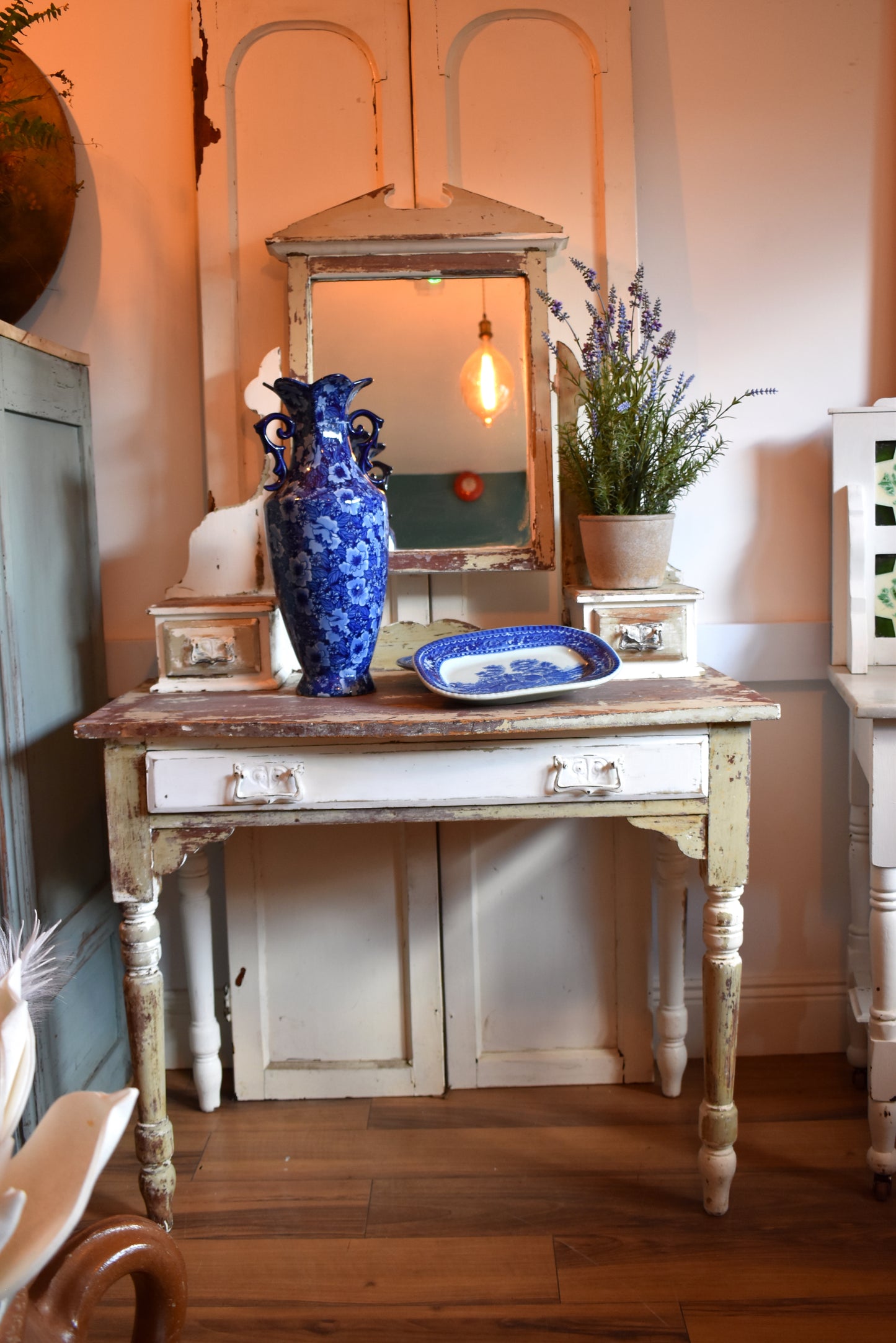 Antique French Table with Mirror