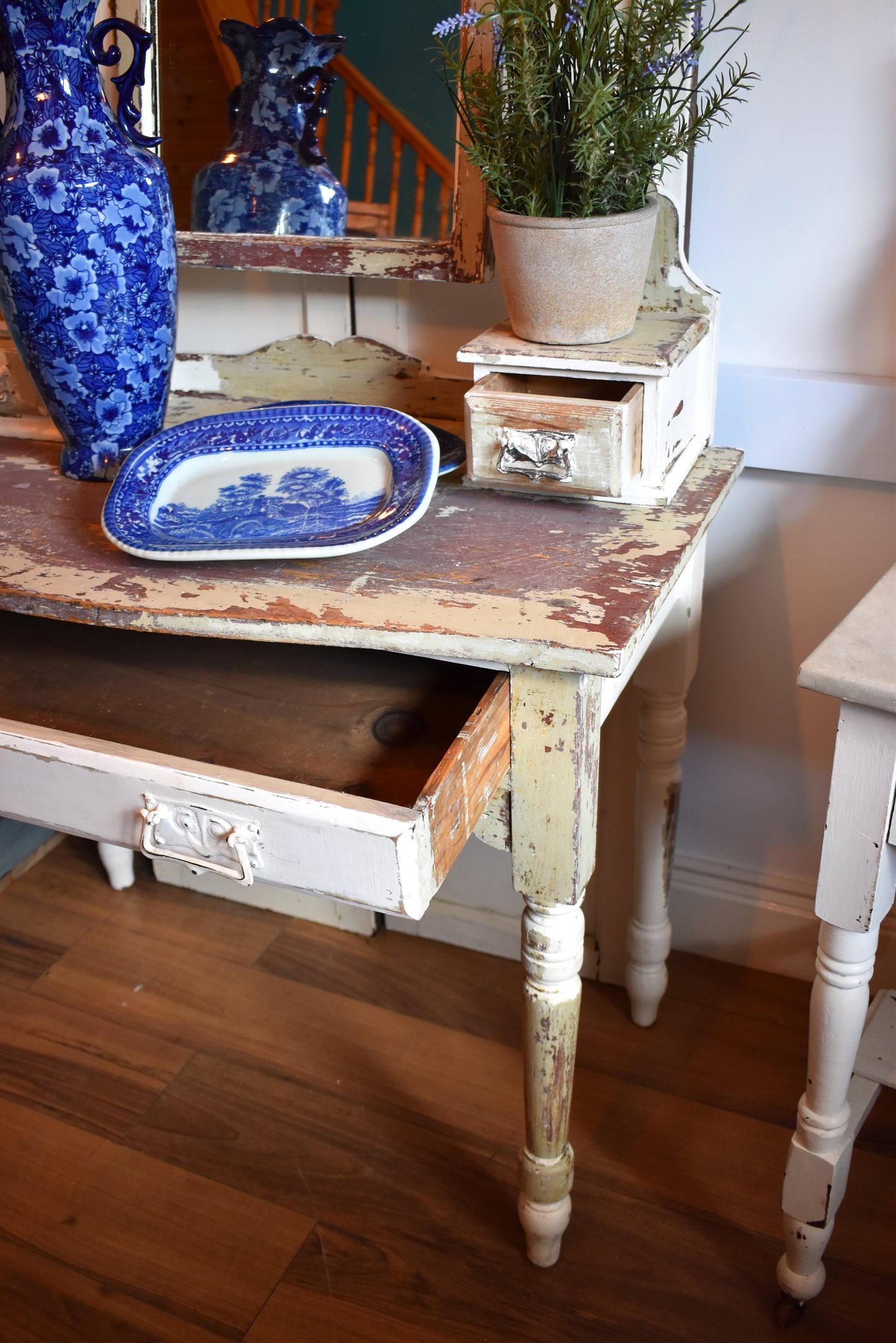 Antique French Table with Mirror