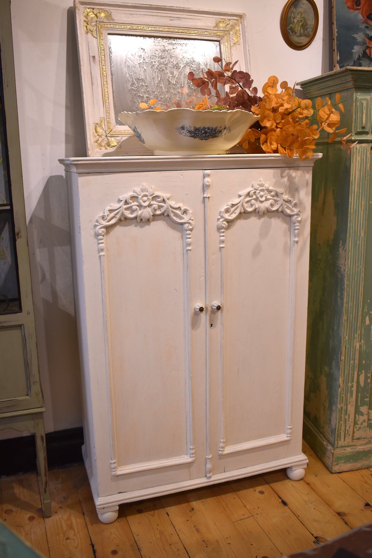 Antique French Cupboard in White