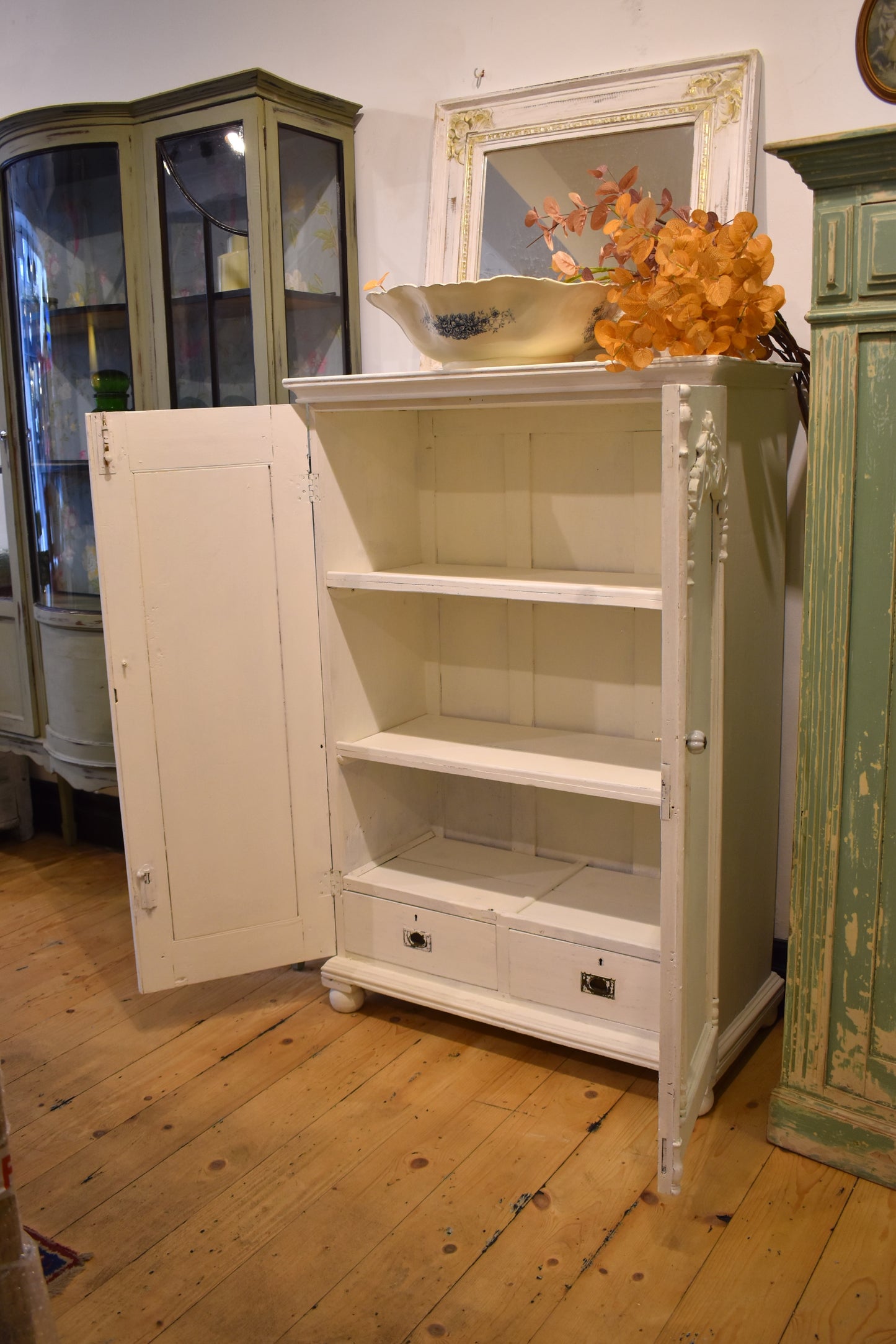 Antique French Cupboard in White