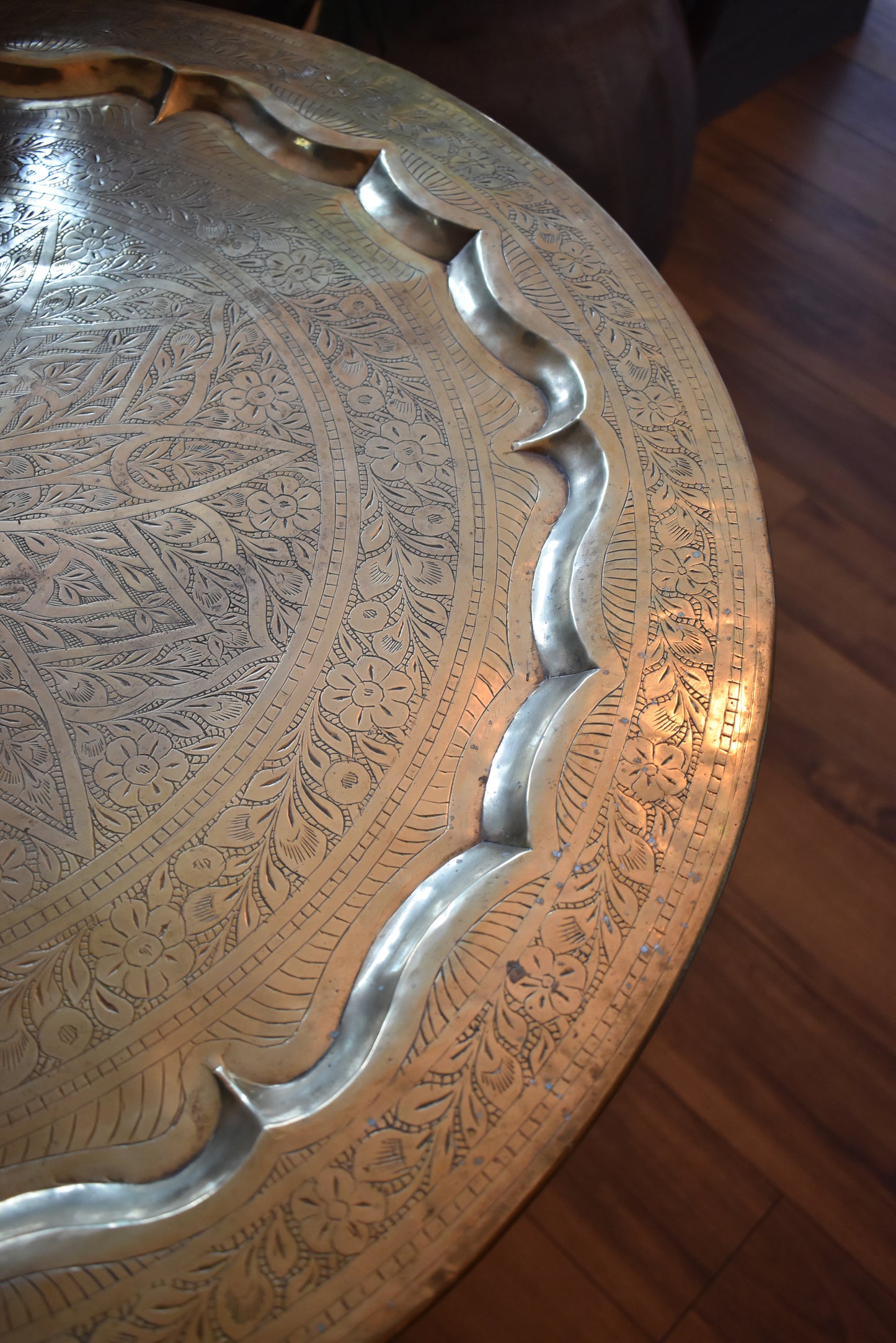 Cast Iron Brass Top French Table