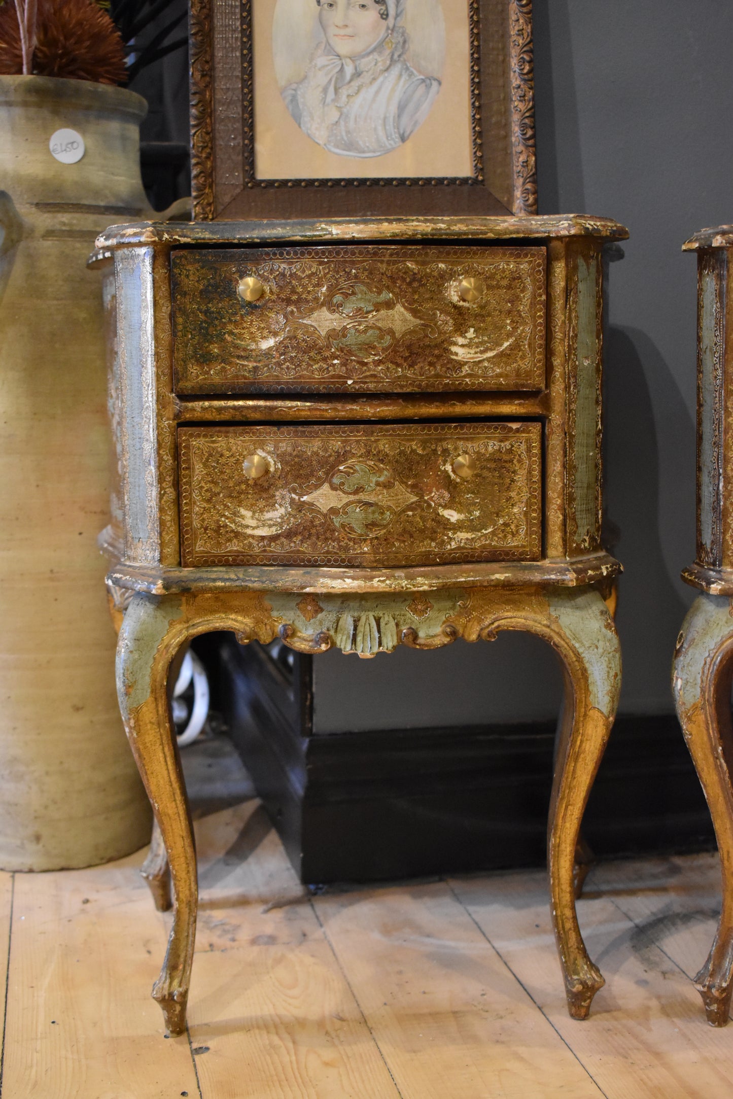 Pair of Old French Lockers with Detailed Paintings