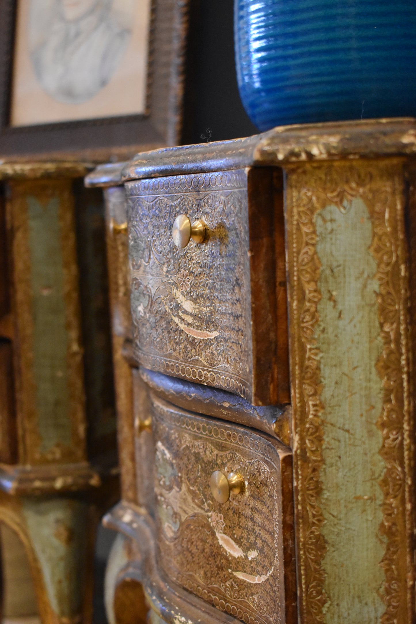 Pair of Old French Lockers with Detailed Paintings