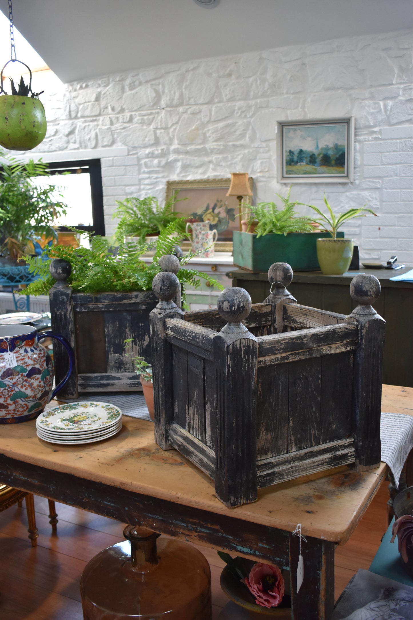 Pair of Wooden Planters