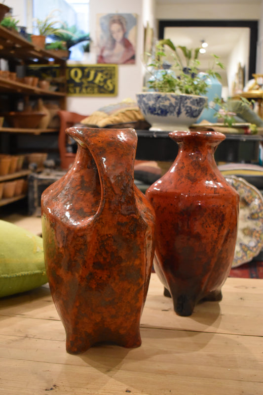 Pair of Dutch Vases in Burnt Orange