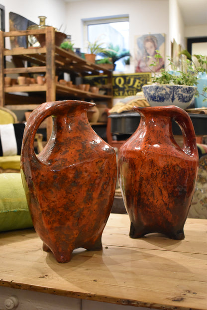 Pair of Dutch Vases in Burnt Orange