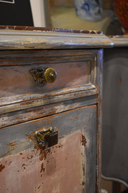 Pair of French Marble Topped Lockers