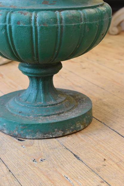 Old French Army Green Cast Iron Planter