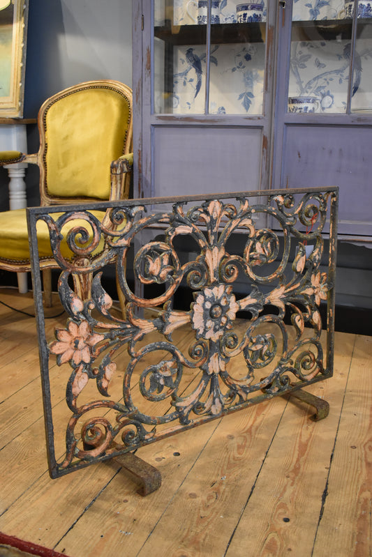 Detailed French Cast Iron Fire Screen