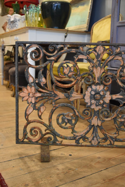 Detailed French Cast Iron Fire Screen