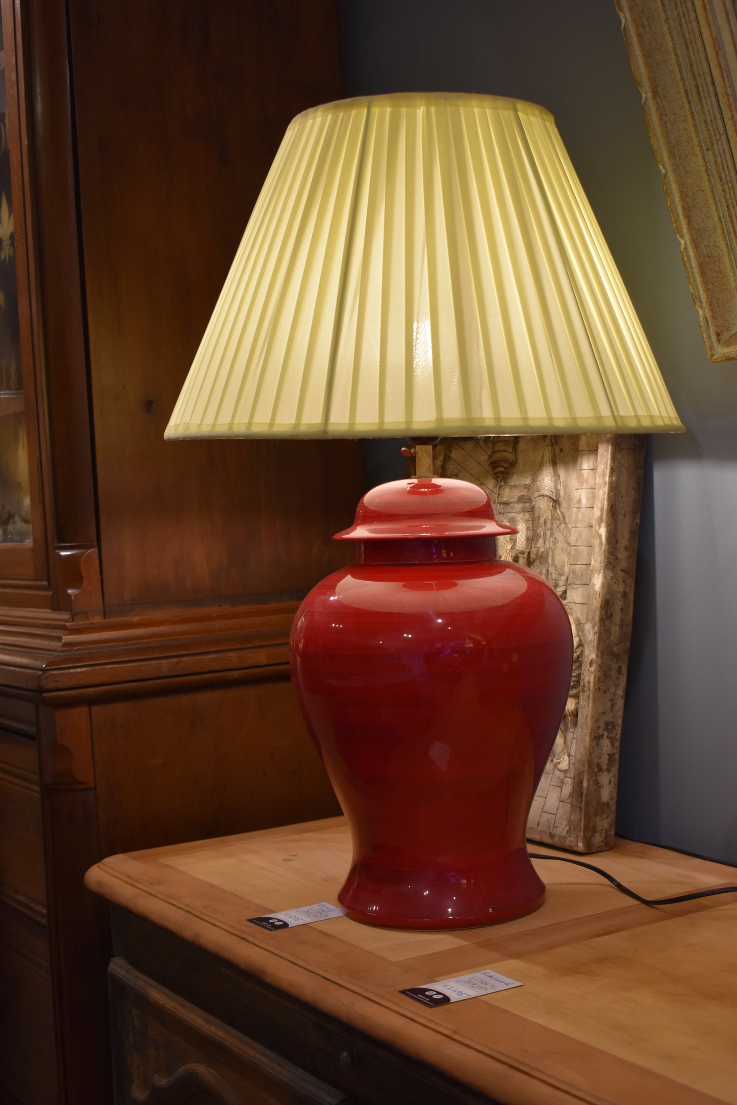 Pair of French Red Lamps