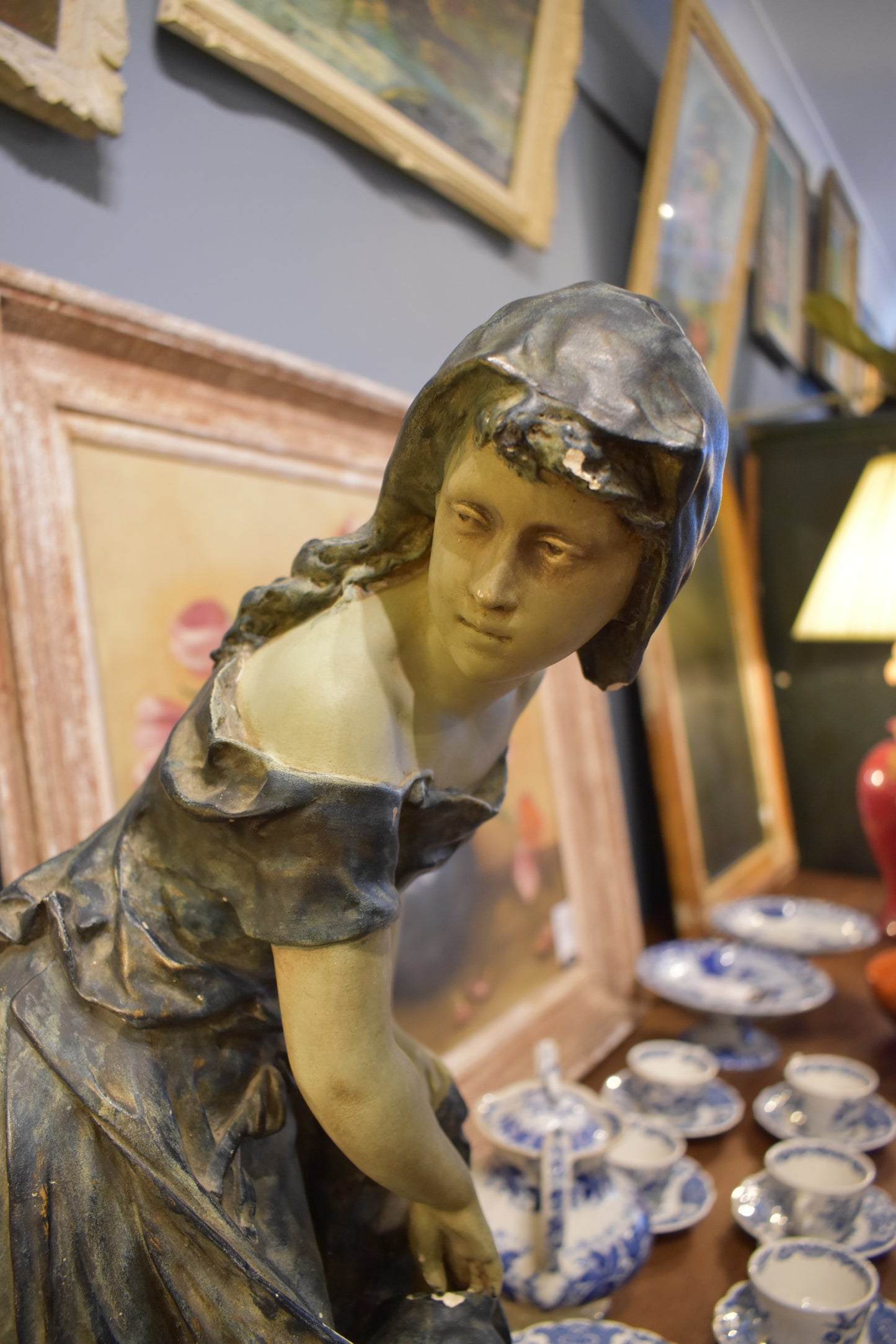 Old French Woman Statue