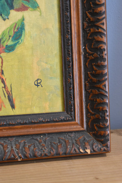 Pair of French Oil Paintings of Flower Vases