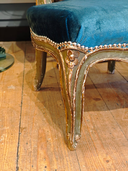 Pair of Old French Blue Chairs