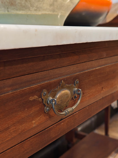 Victorian Marble Topped Wash Stand with Mirror