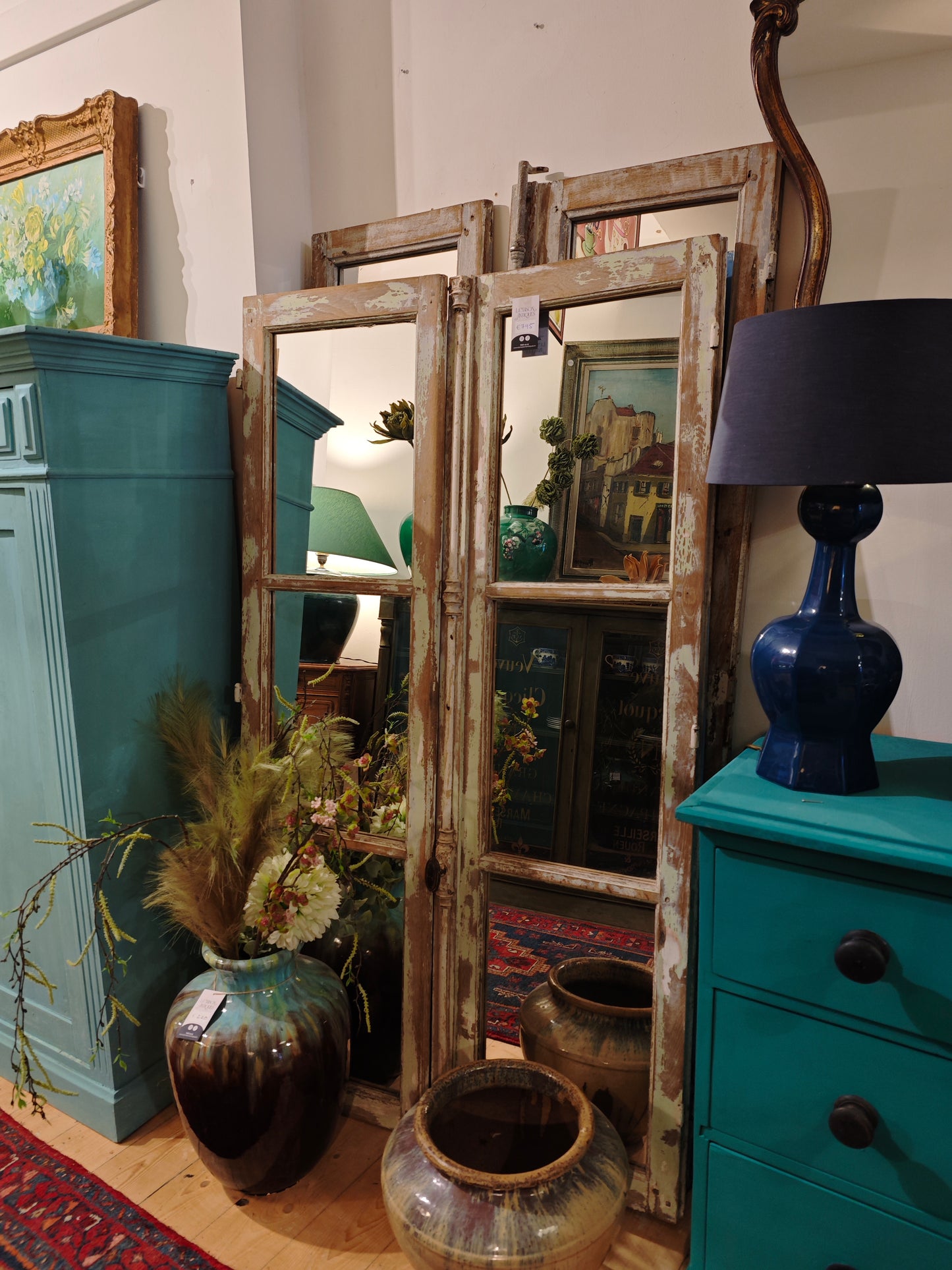 Old French Mirrored Doors with Original Latches