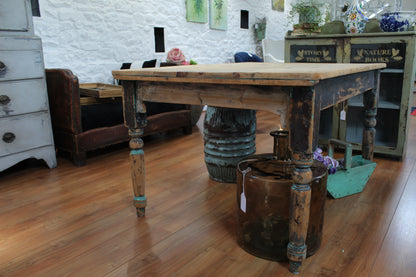 French Antique Scrub Top Pine Table