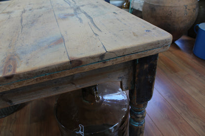 French Antique Scrub Top Pine Table