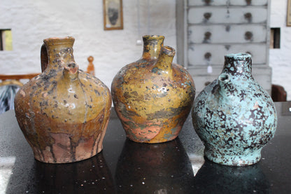 Trio of French Antique Nut Oil Jugs