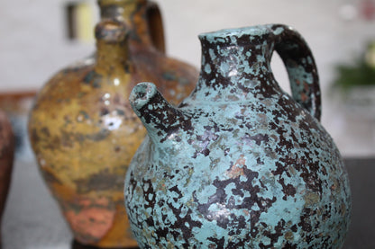 Trio of French Antique Nut Oil Jugs