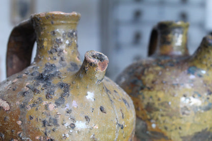 Trio of French Antique Nut Oil Jugs